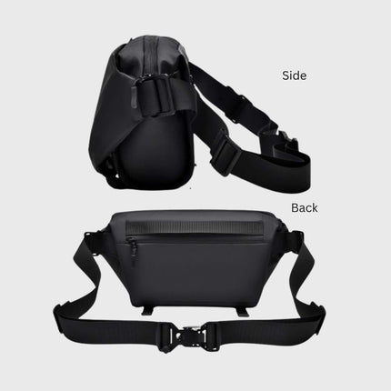 Noroi Shoulder Bag and Cross Body Bag in side and back views, featuring adjustable strap and sleek design.