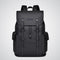 Black backpack with 'soru' branding on a light gray background