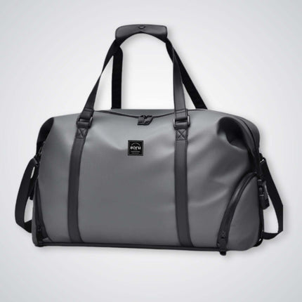 Bokken Travel Bag Large Capacity in gray, ideal for a 1 week trip with ample space for clothes and toiletries.