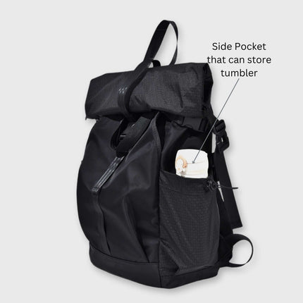 Sora Backpack for Biker, Mountain Climbing with side pocket that can store tumbler.