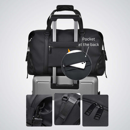 Bokken Travel Bag Large Capacity with back pocket for organization, ideal for a 1 week trip.