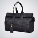 Limited Edition Kaze Woven Duffel Bag & Travel Bag in sleek black design with roll-top and ample storage.