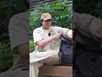 Sora Backpack for Biker, Mountain Climbing being used outdoors by a person in a casual setting.
